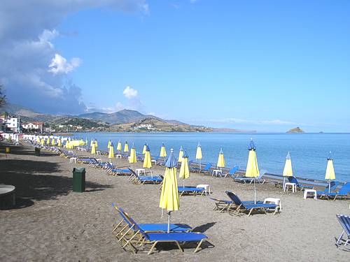 The long sandy beach of Petra...